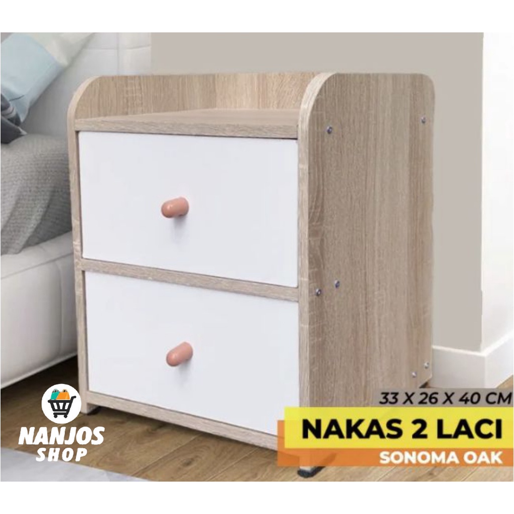 Nakas 2L Rak Meja Minimalis Rias Furniture Ruang Tamu Laci Penyimpanan