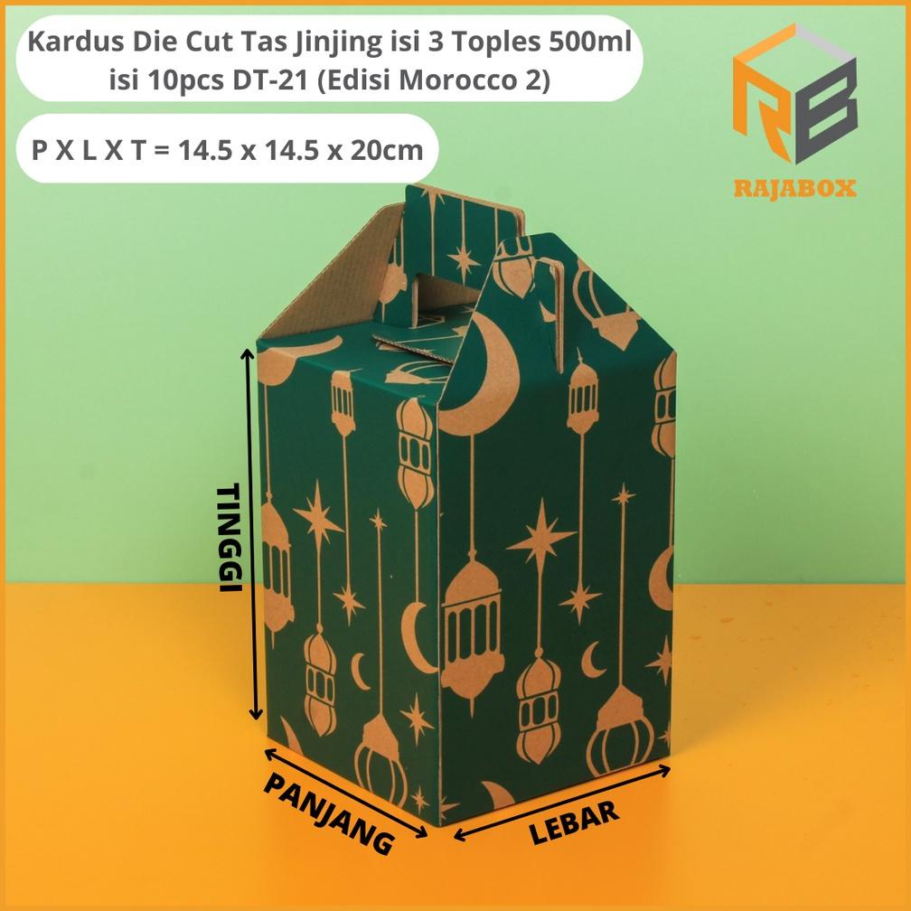 

KARDUS DIE CUT TAS JINJING ISI 3 TOPLES 500 GR ISI 10 PCS DT-21 AMARIS PACKAGING .