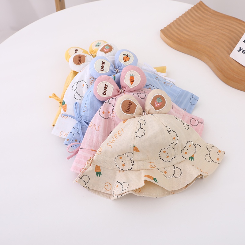 8-20 bulan Topi Bucket Import Anak Model Sweet Bear Carrot