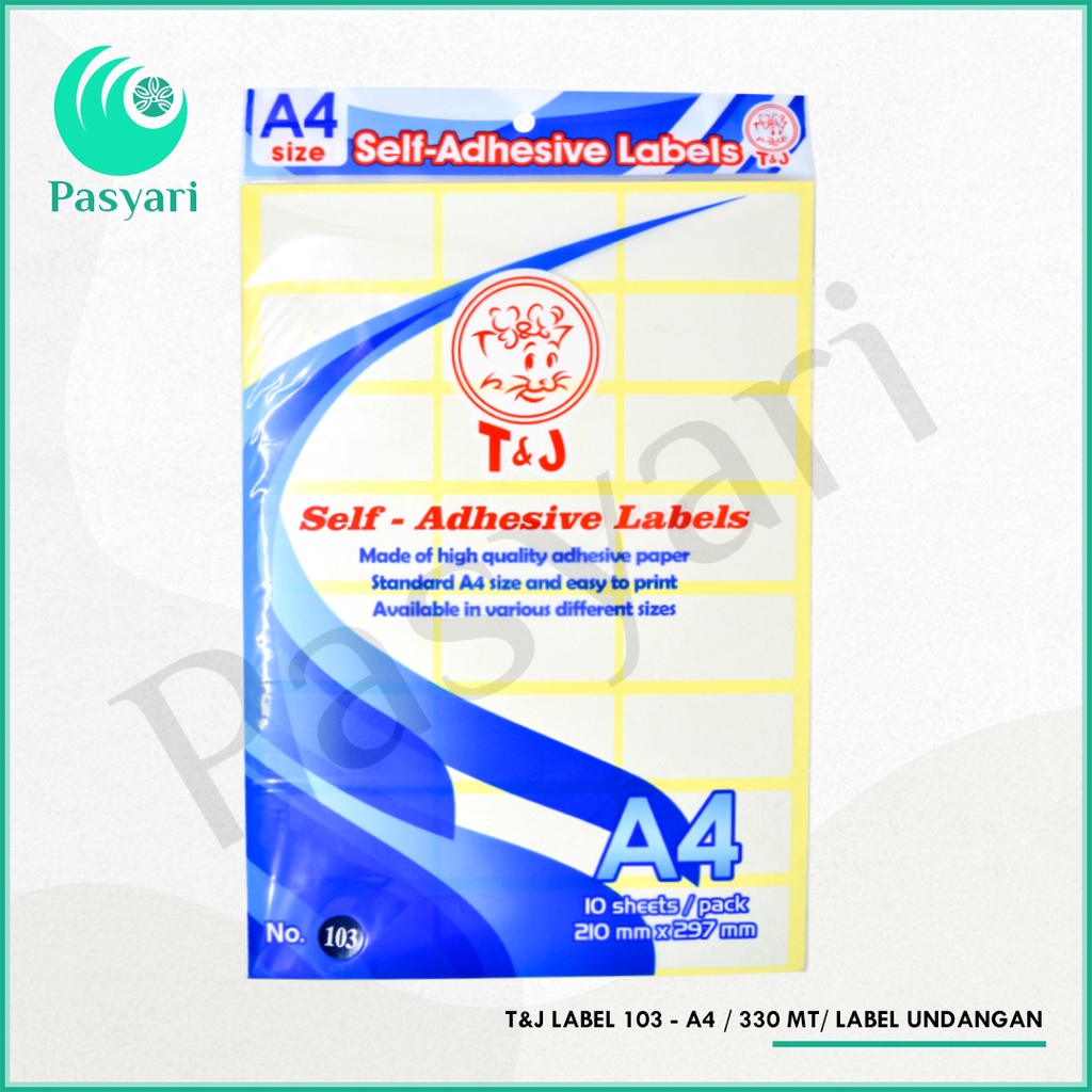 

T&J LABEL 103 - A4 / 330 MT/ Label Undangan