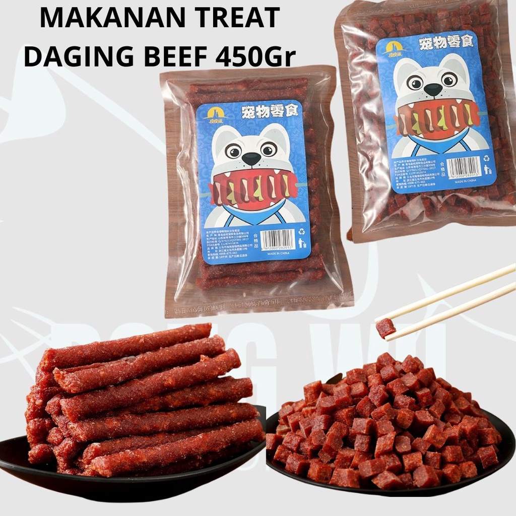 DONGWU 450gr SNACK CEMILAN DOG HEWAN ANJING KUCING RASA SAPI DAGING RICH MEAT BEEF FLAVOR CEMILAN