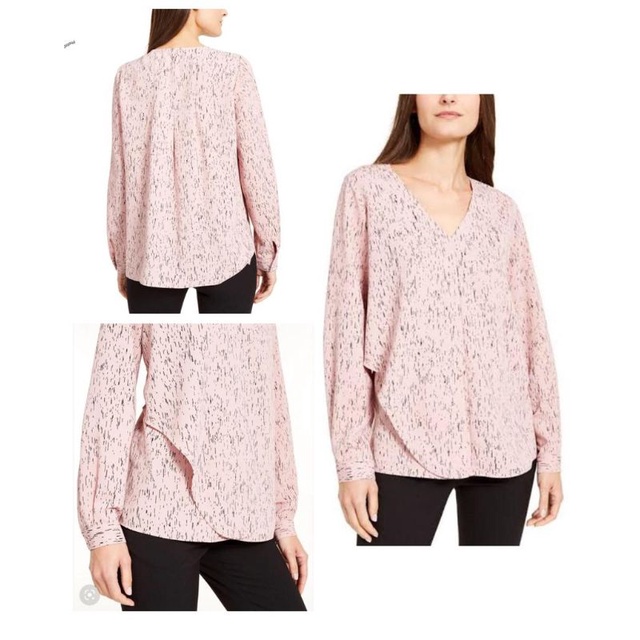 Liz claiborne v neck blouse (CORAK SOFTPINK)