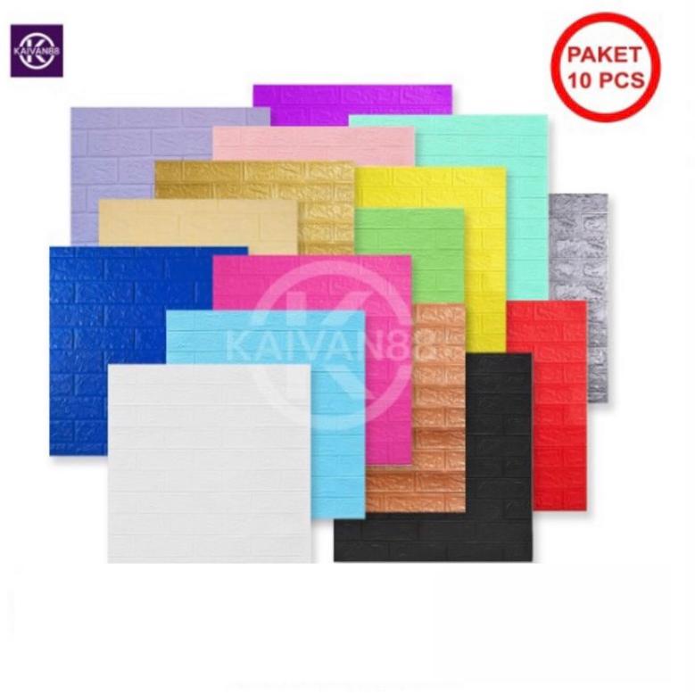 Stok Terbatas Kaivan88 Paket 10 Lembar Wallpaper BrickFoam 70x77cm Tebal 3mm