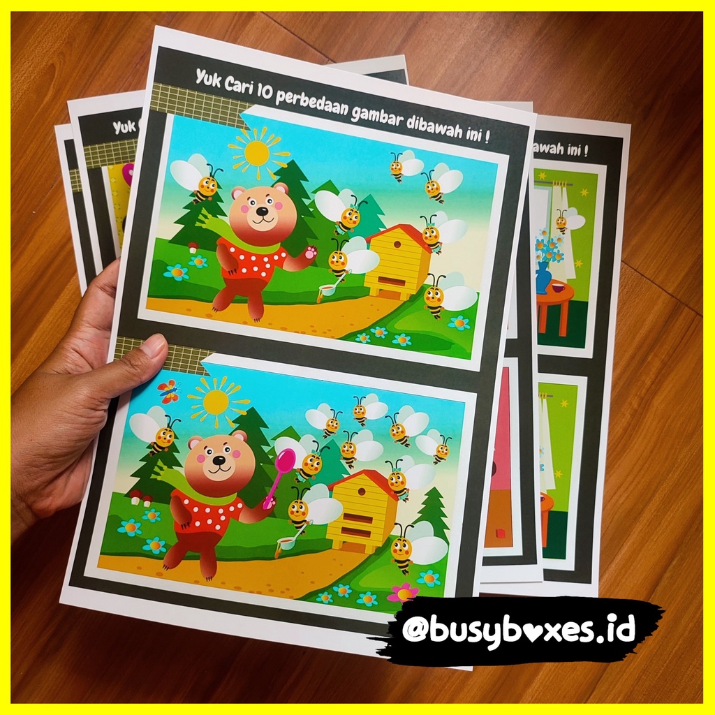 [busyboxes.id] Mainan Edukasi Wipe And Clean mencari obyek montessori i spy seri  beruang