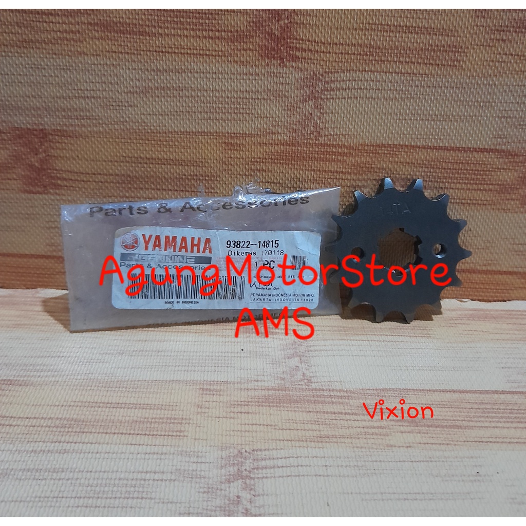 GEAR DEPAN YAMAHA VIXION ORIGINAL MERK YGP 93822-14815