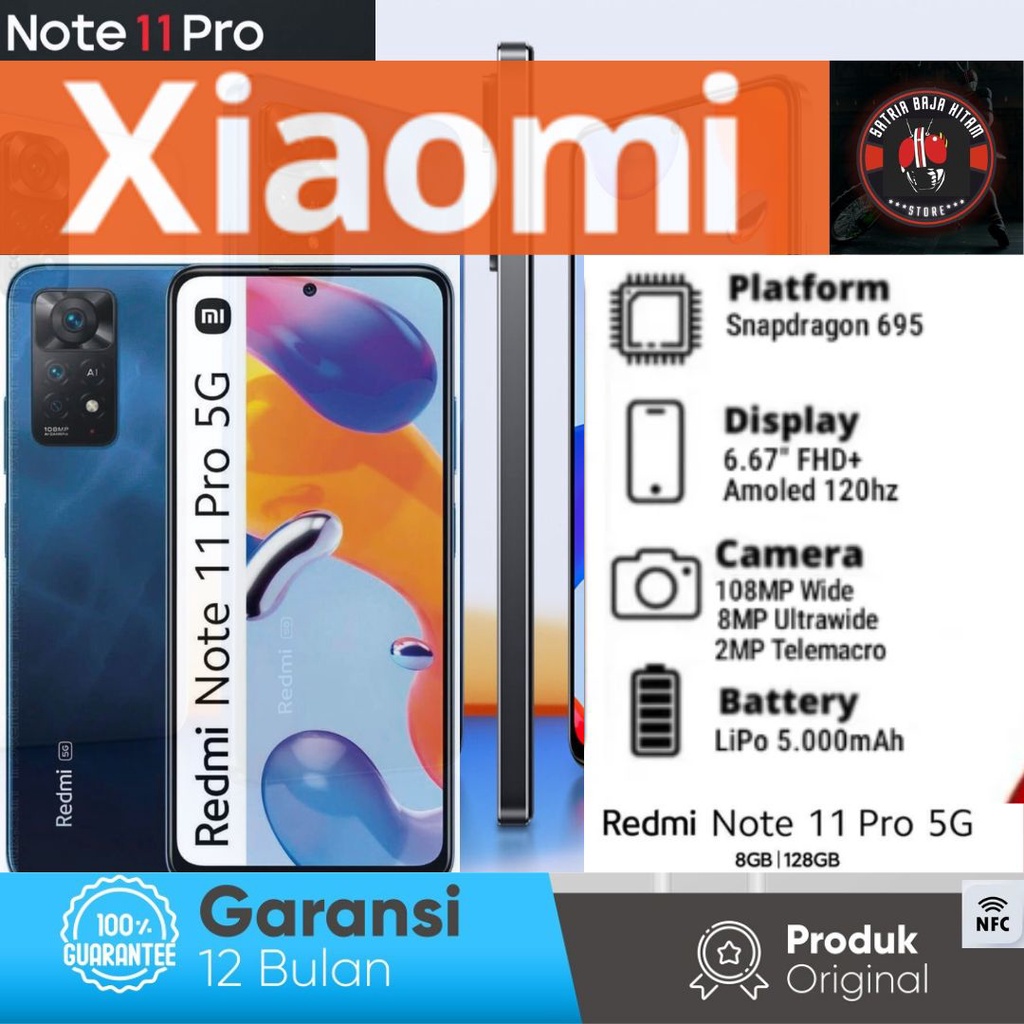 xiaomi redminote 11 pro 5G 8/128 nfc garansi resmi