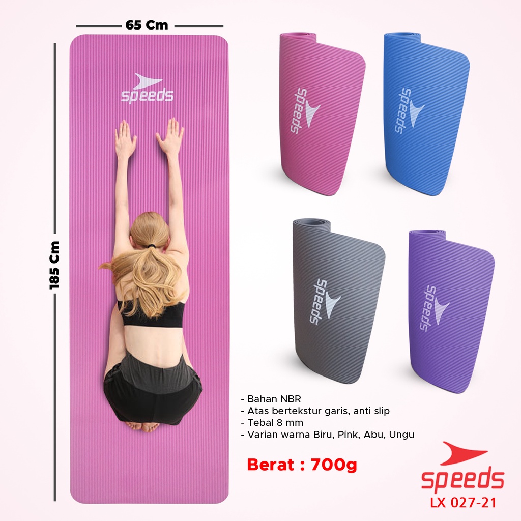 SPEEDS Matras Yoga Mat Olahraga Senam Lantai Meditasi Gym Fitness Karpet Lantai Berstandar SNI 027-21