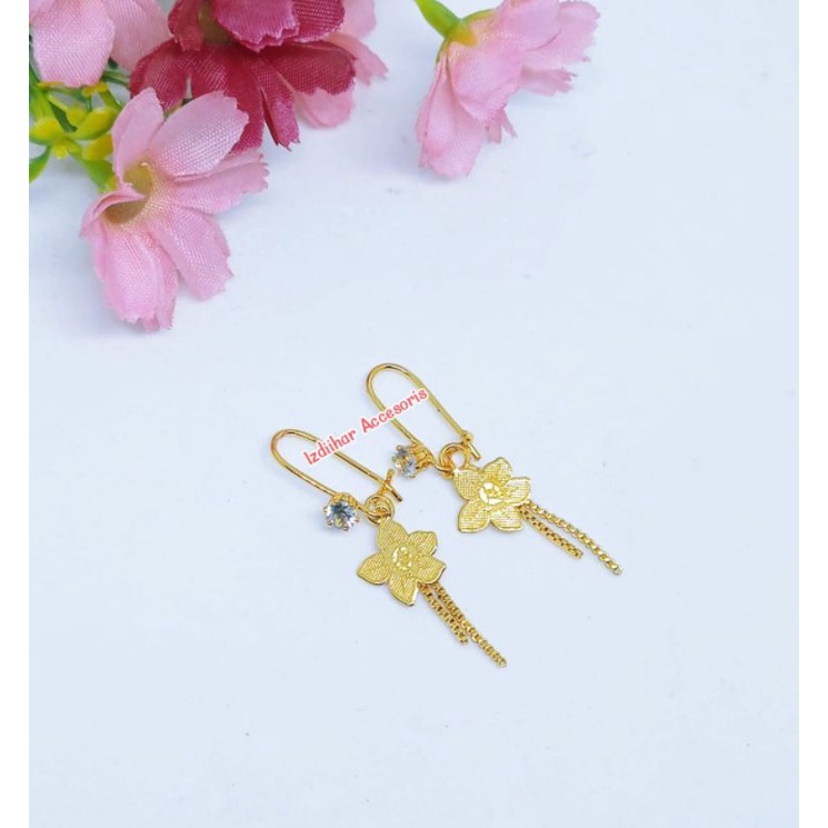 ANTING DESY TITANIUM ANTING JURAI KEMBANG ANTING JURAI PANJANG ANTING WANITA