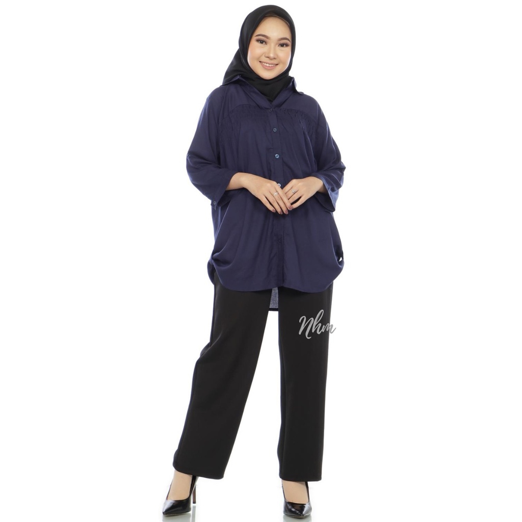 Atasan Kemeja Polos Wanita Oversize Jumbo Wanita Polos Katun Rayon