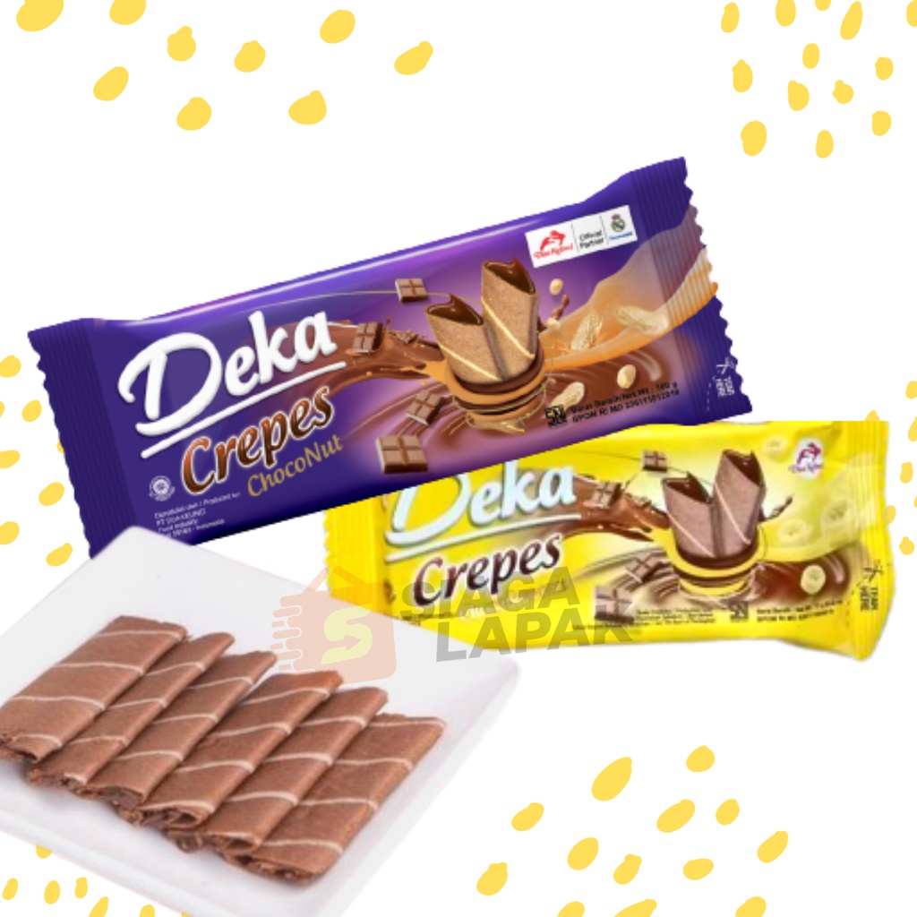 Biskuit Deka Crepes 14gr Choconut Choco Banana Crackers All Varian