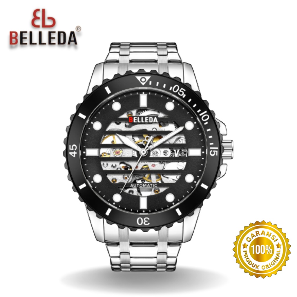 SALLE Jam Tangan Pria Belleda 9352-1 Automatic Stainless Steel Anti Air 3Atm Watches BELLEDA