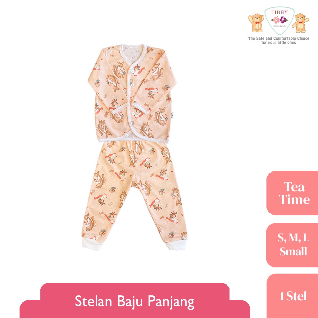 LIBBY Stelan Baju Panjang Anak Kecil Motif Tea Time (1 stel) Motif Terbaru