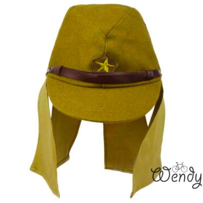 hat / wendy topi tentara jepang bahan wol warna hijau army untuk pria