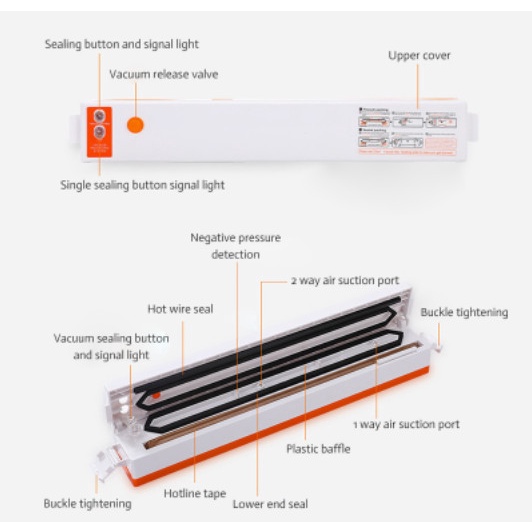 Orange Mesin Vacuum sealer Makanan Home Automatic Packing Machine