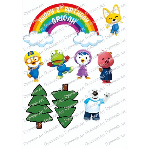 

Topper kue tema pororo