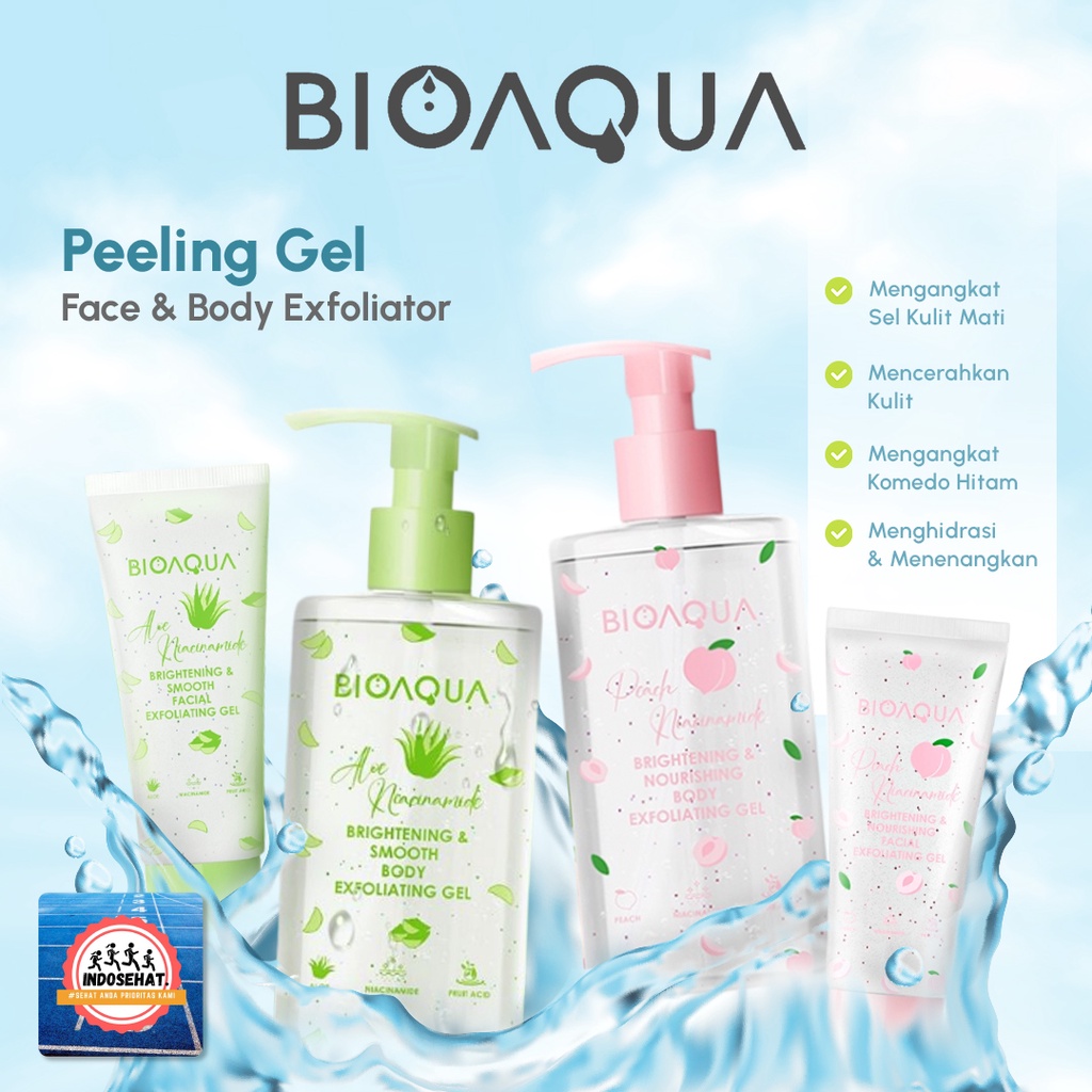 BIOAQUA Facial &amp; Body Exfoliating Peeling Gel / Exfoliasi Wajah