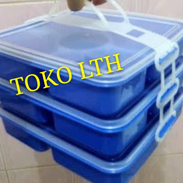 Rantang Rantang Catering Segi Susun 3 Plastik Fiesta Box Ompreng Kotak Sekat