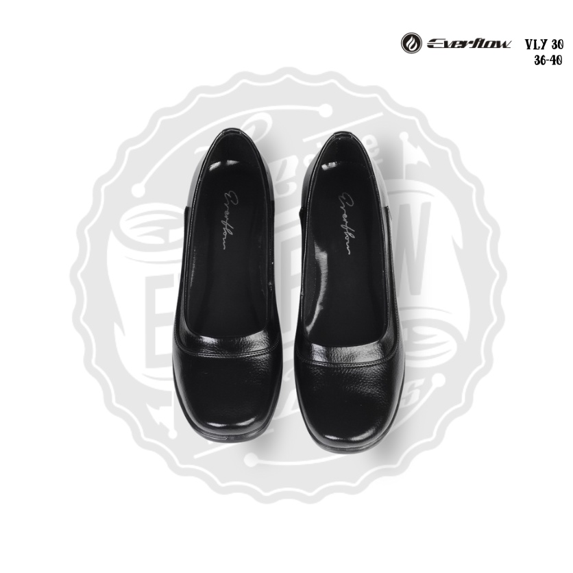 ☀ EVERFLOW ☀ Sepatu Pantofel Kasual Flat Kerja Wanita FANA Hak 3cm.