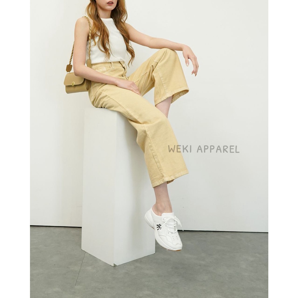 Weki  Kulot Highwaist Jeans Cream