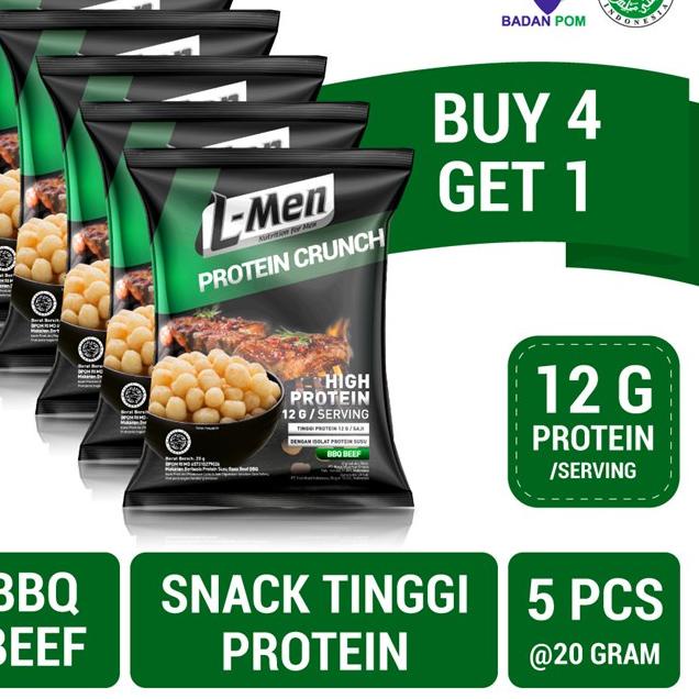 

✤ BUY 4 GET 1 - L-Men Protein Crunch 20g (12g protein) - Camilan Tinggi Protein Bebas Laktosa ➳