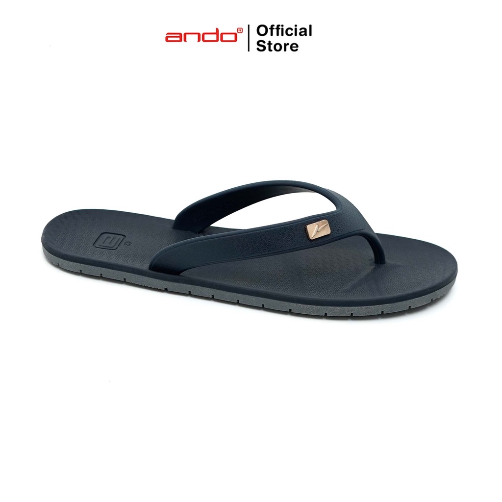 Ando Official Sandal Jepit Viral 02 Pria Dewasa - Navy/Abu Abu