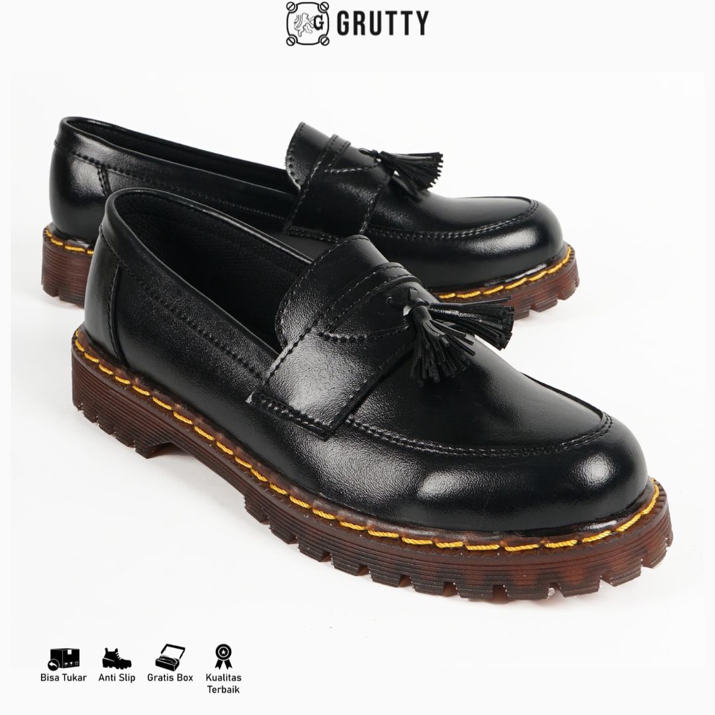 GRUTTY TASSEL LOAFER WOMEN Sepatu Wanita Loafer Hitam