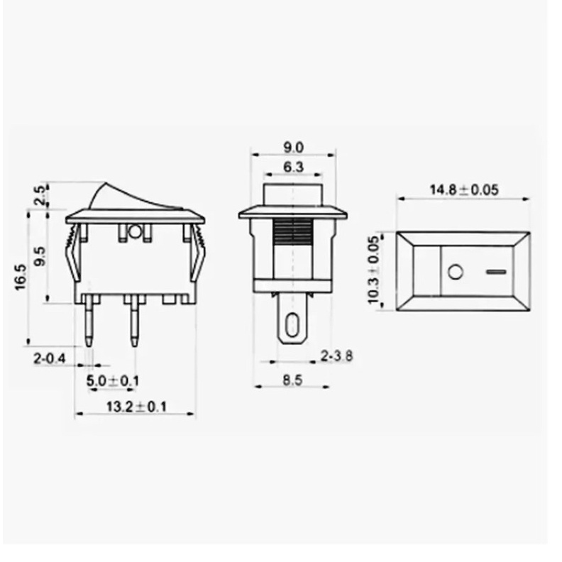 Saklar 3A 250V Switch Rocker KCD1 2Pin 10x15mm