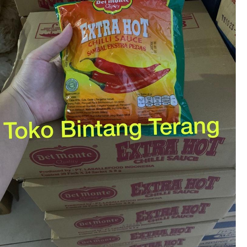 

♧ Delmonte Saos Sambal Extra Hot Sachet Stick 1 Dus isi 20 pak x 24 stik ➺