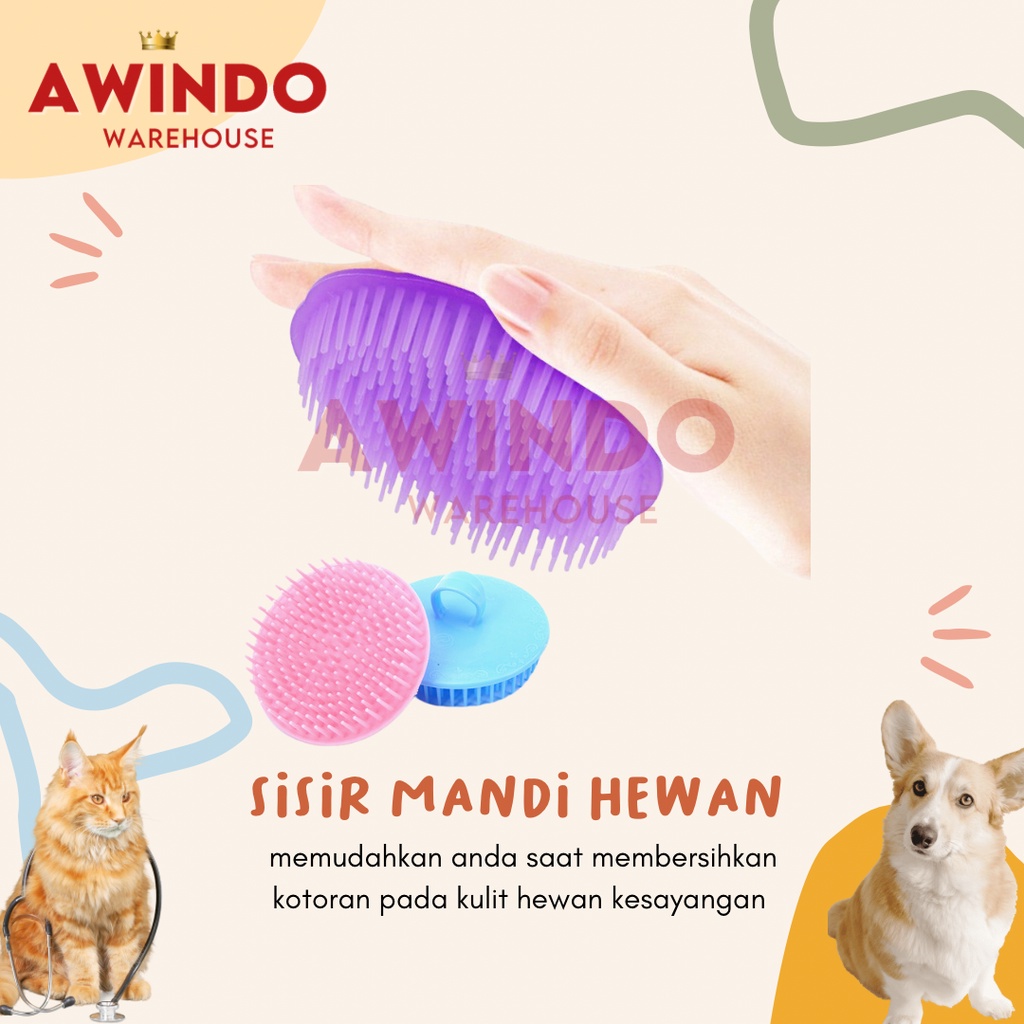 SISIR GOSOK - Sisir Mandi Keramas Pijat Hewan Kucing Anjing Kelinci