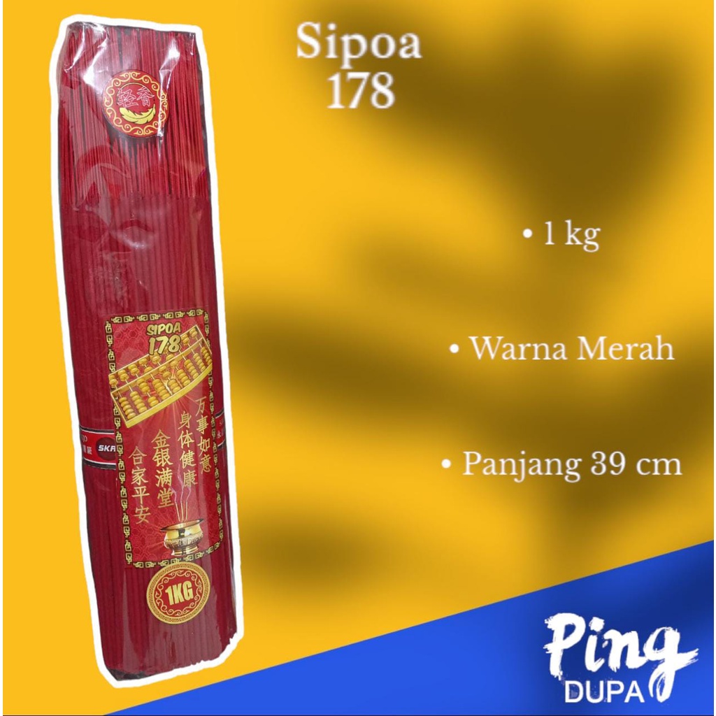 Dupa Kiloan Sipoa 178 Warna Merah Kemasan 1 Kg