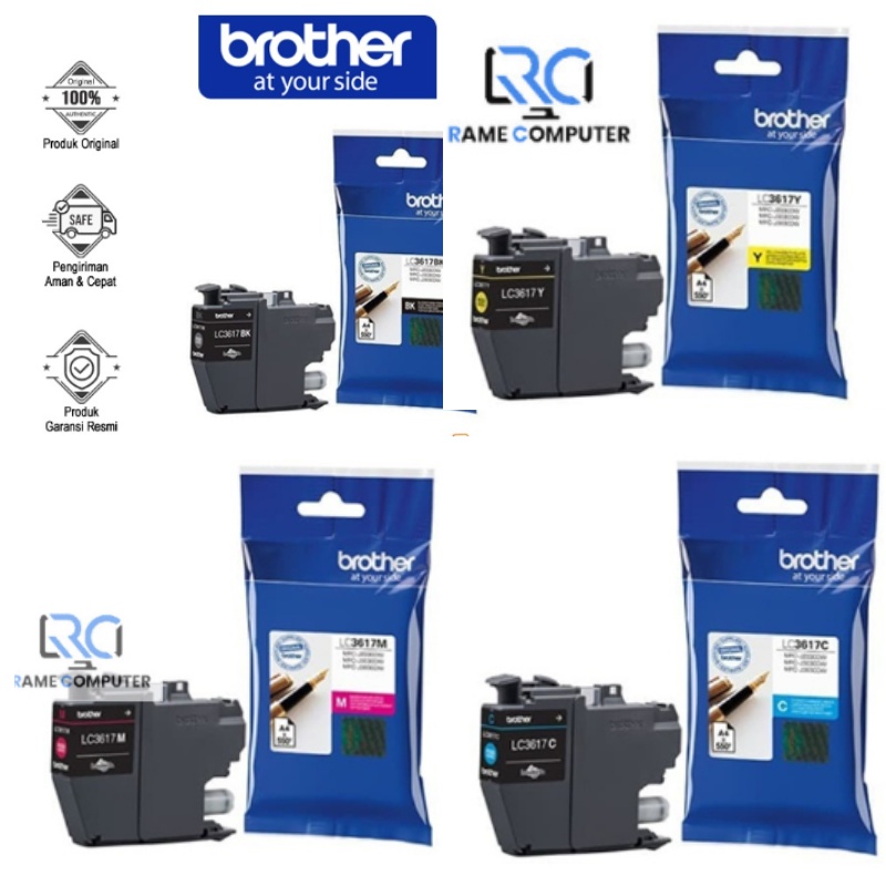 Catridge tinta Brother LC3617 LC 3617 BK / CMY untuk Printer MFC-J2330DW MFC-J2730DW MFC-J3530 MFC- J3930DW