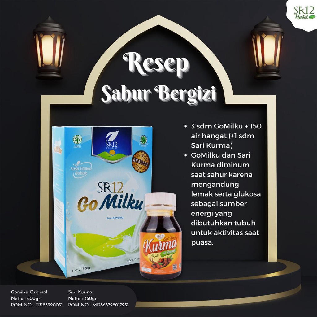 Paket sahur Ramadhan SR12 Go milku SUSU ETAWA TERBAIK GOMILKU SUSU KAMBING KUALITAS PREMIUM GOAT MILK SUSU BUBUK BPOM SARI BUAH KURMA AL BAROKAH SR12 SARI KURMA ASLI MENINGKATKAN STAMINA TUBUH MENCEGAH ANEMIA