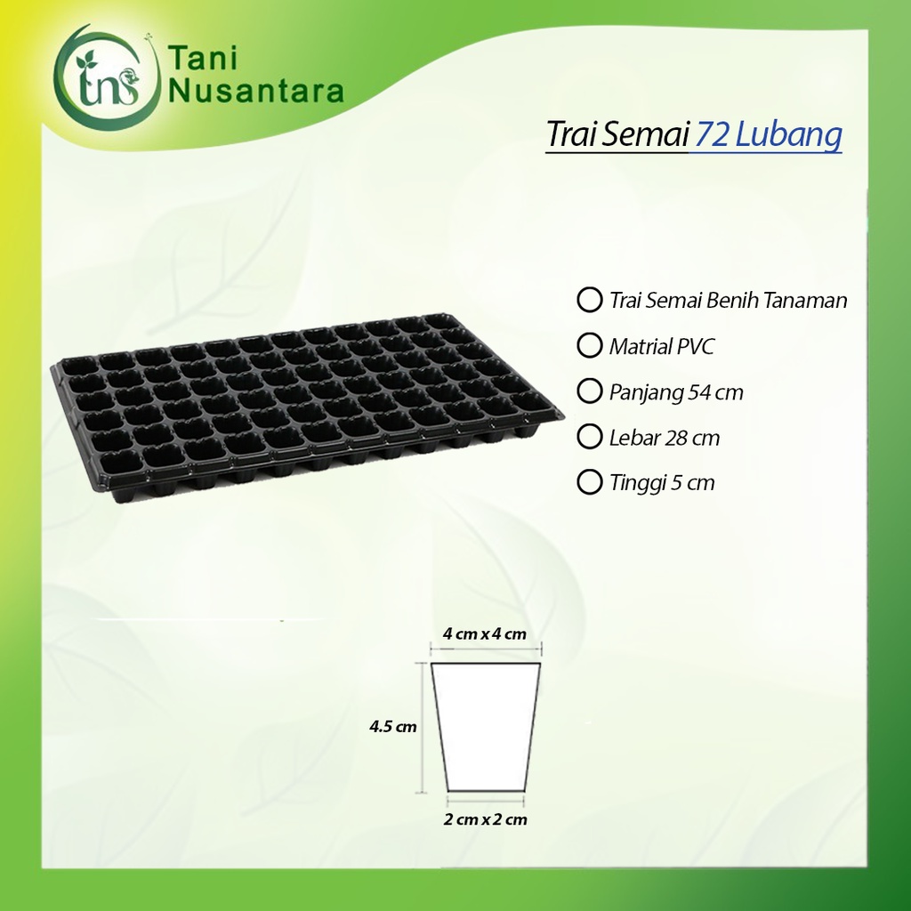Tray Semai Tanaman Tebal 72 Lubang – Cocok Tomat, Cabe, Sayur Daun