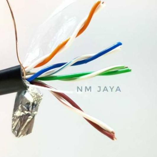 ♪ Kabel Lan Outdoor FTP Cat5E 100 meter Spectra atau Zimmlink Outdoor CCA Hitam Kabel Wifi Internet 