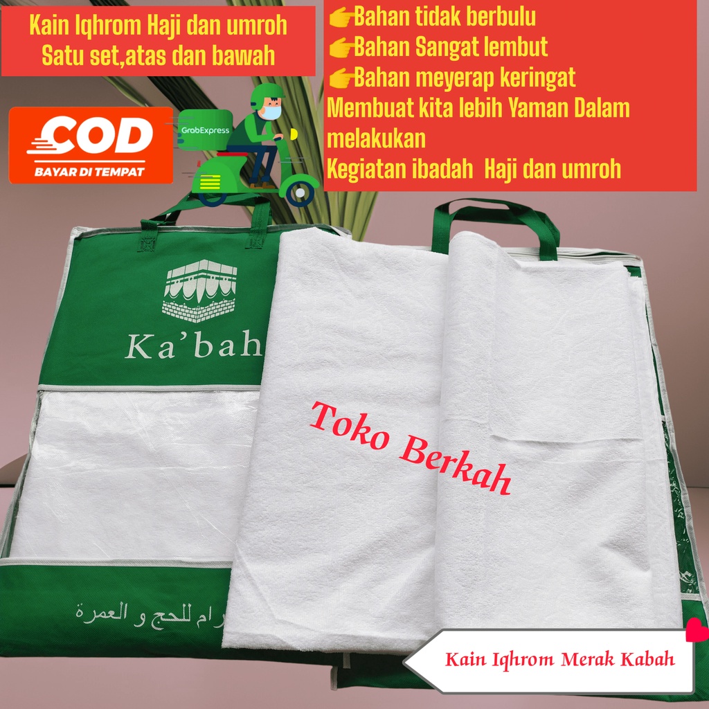 kain iqhrom haji dan umroh 100% katun 100% bahan tidak berbulu merek Kabah