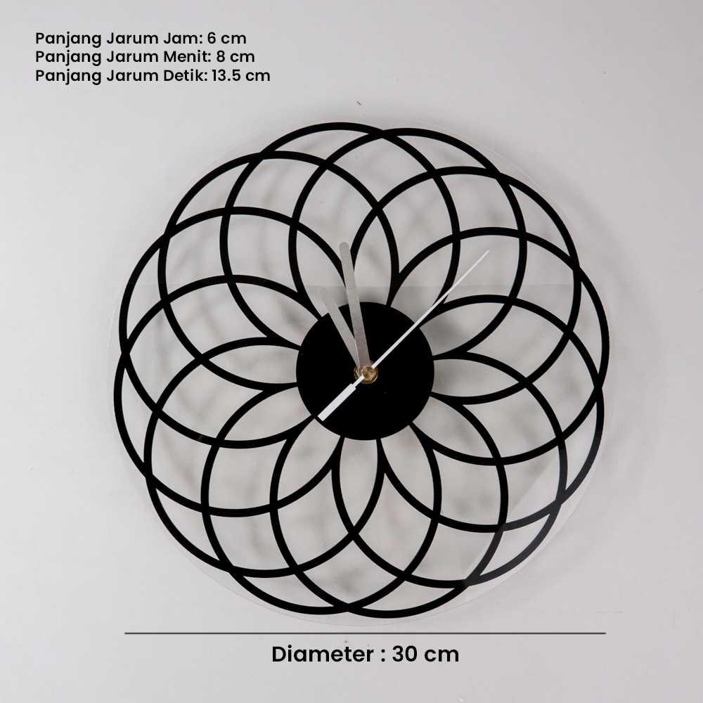 Jam Dinding Quartz Creative Design Ring 30CM - E161 - Black