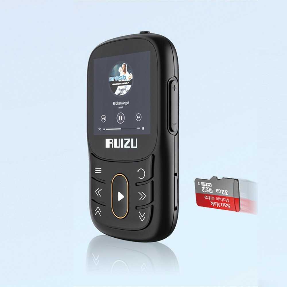 Ruizu Sport Bluetooth HiFi DAP MP3 Player 16GB - X68 - Black