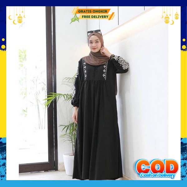 Gamis Syari Remaja Wanita Muslim Terbaru Dress Gamus Syarii Baju Games Fashion Muslim Lebaran Murah 