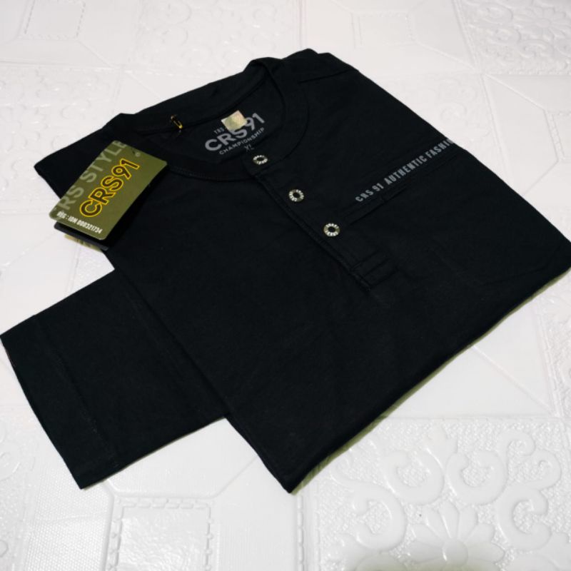 Kaos CRS 91 Klep Kancing Lengan Panjang Pria Brand Tersedia Ukuran Jumbo Baju Cowok Dewasa Terbaru M