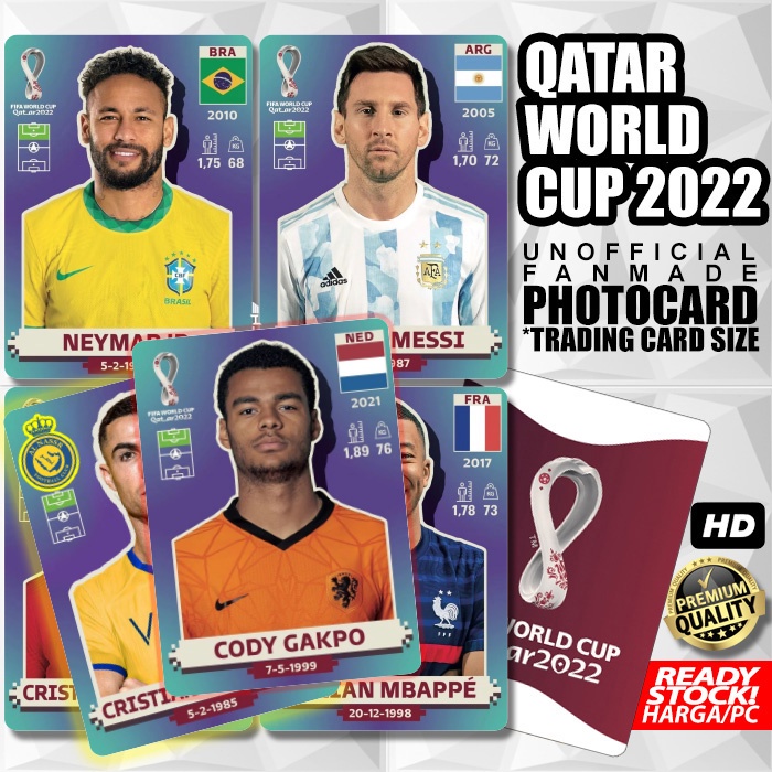 Photocard Player QATAR World Cup 2022 Unofficial Photo Card Kartu