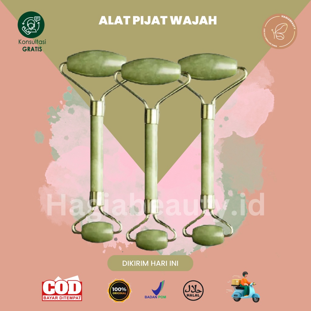 BISA COD - ALAT PIJAT WAJAH ROLLER MASSAGER WAJAH / BRUSH SIKAT PEMBERSIH WAJAH GURITA KELINCI