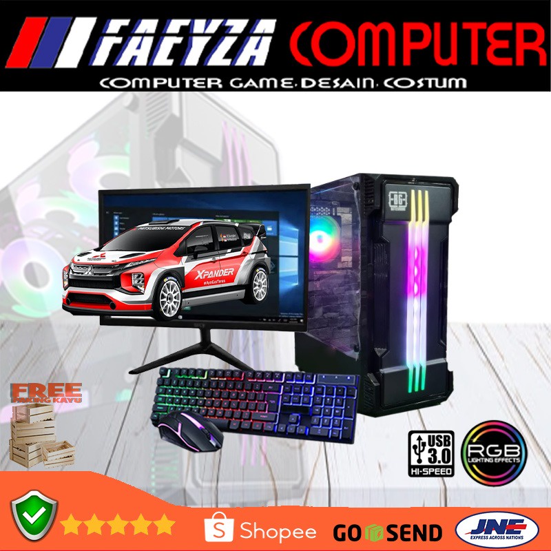 PC Gaming Editing Lengkap Intel Core I5 Ram 8gb SSD 128GB HDD 500gb VGA 2GB Monitor 19 inci