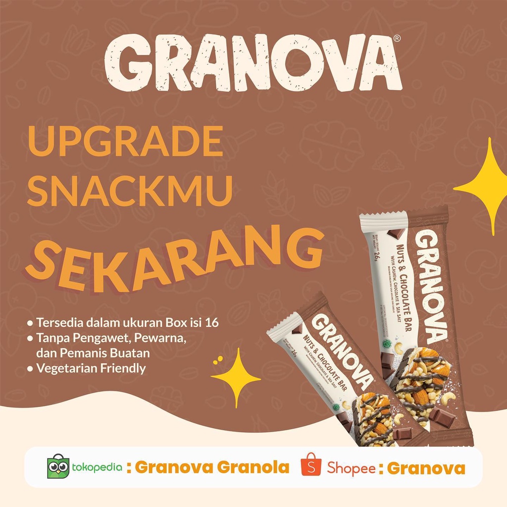 Granola Bar Nuts &amp; Chocolate by Granova - Snack Anak, Healthy Snack, Halal