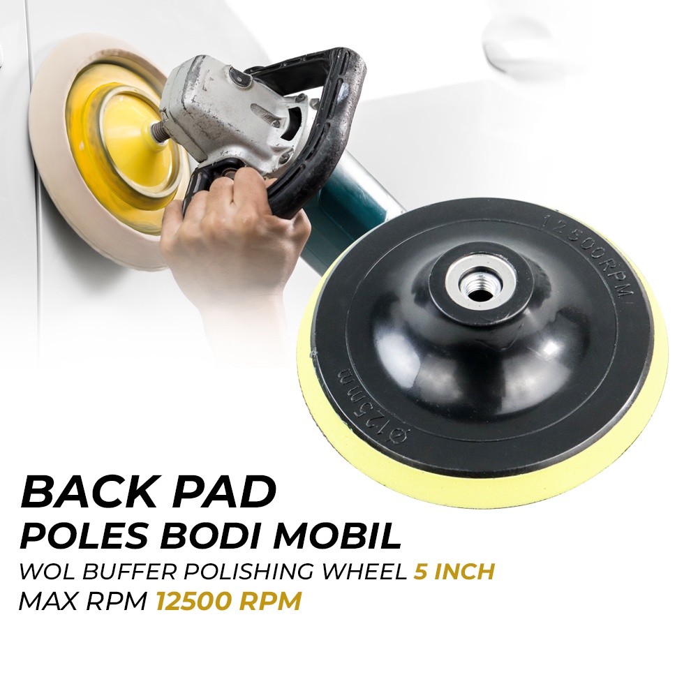 Back Pad Poles Bodi Mobil Wol Buffer Polishing Wheel 5 Inch - ZT6 - Black