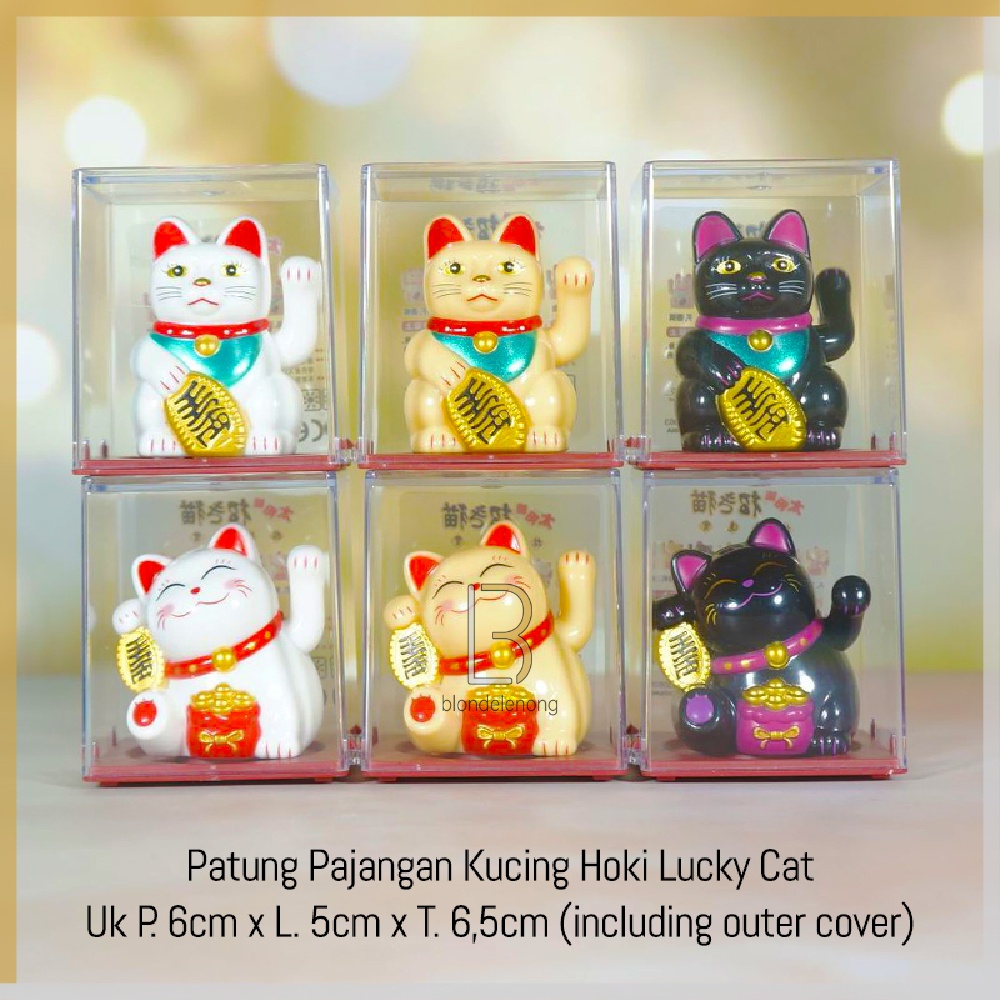 Pajangan Patung Hiasan Boneka Kucing China Hoki Maneki Neko Fortune Lucky Cat Doll Rejeki Rezeki Fen