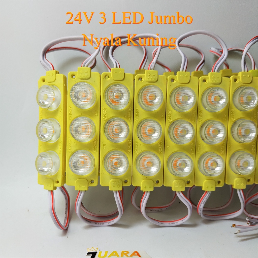 LED MODULE 24V 3 LED Jumbo Nyala Biru, Kuning, Hijau, Putih