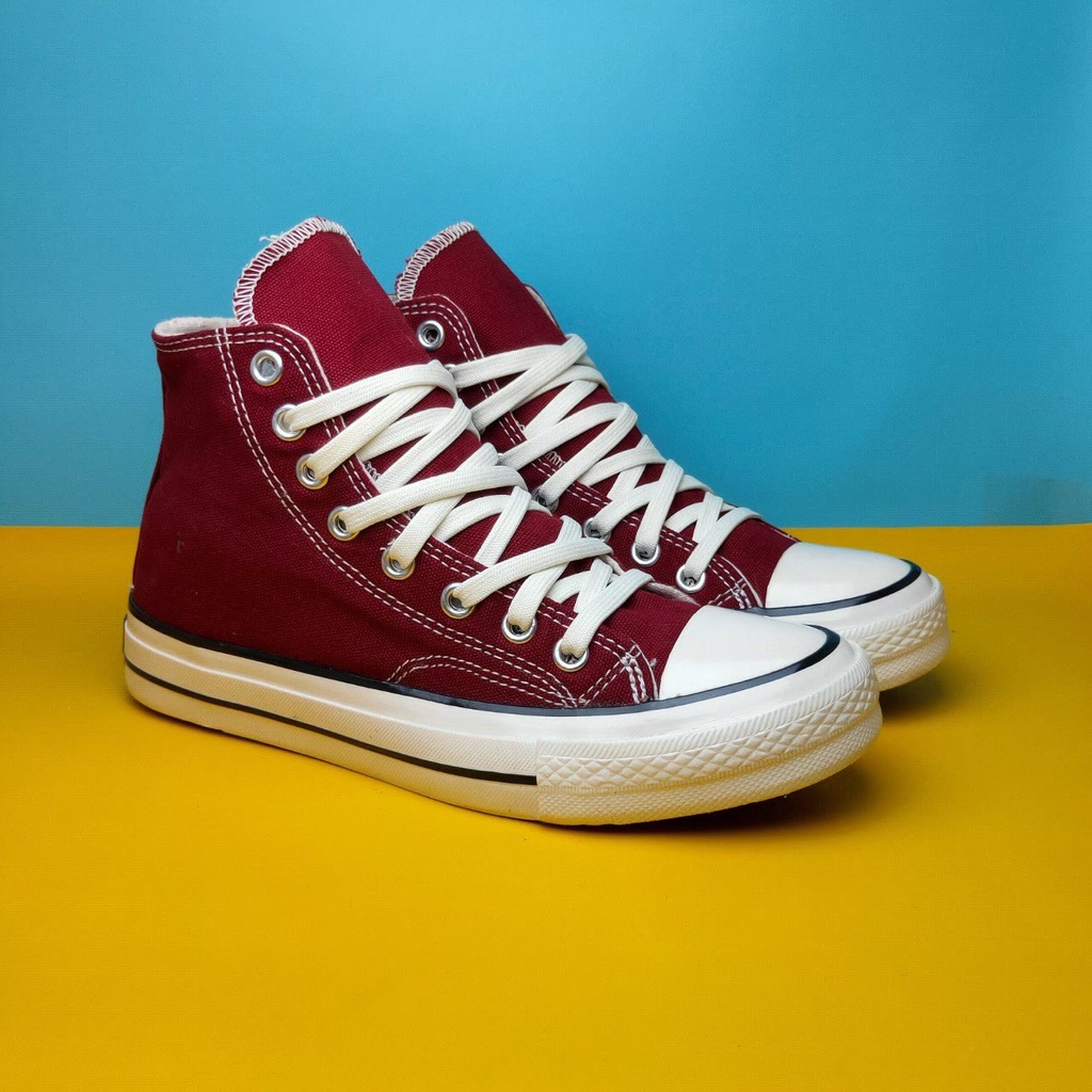 Sepatu Converse 70s HI Maroon Burgundy/Converse 70s Dark Red High.