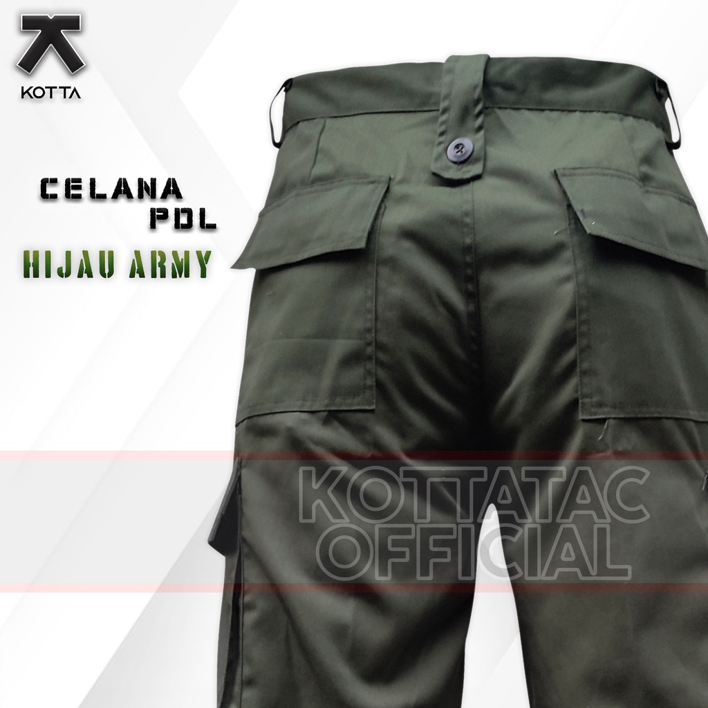 CELANA PDL HIJAU ARMY - CELANA PANJANG HIJAU ARMY - CELANA PDL KARGO HIJAU - CELANA PDL MENWA