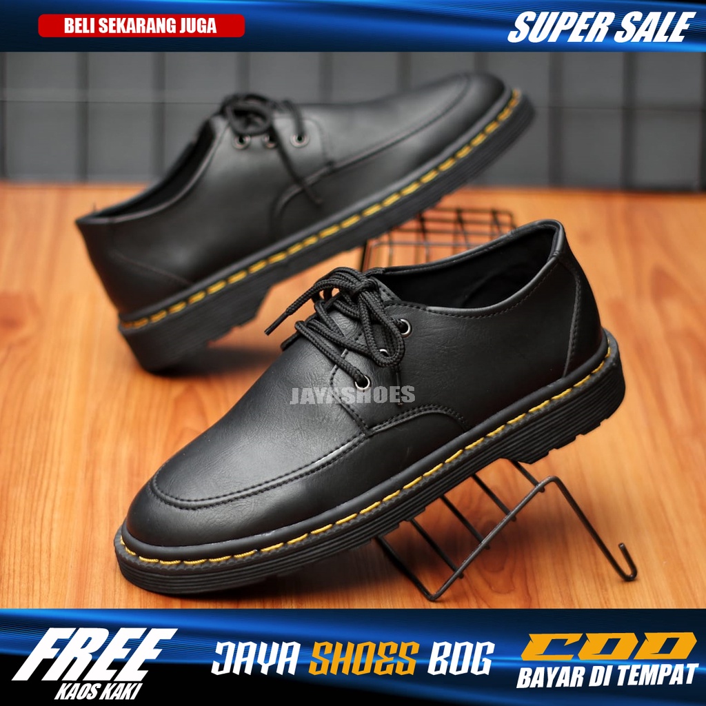 JOE Sepatu Docmart Pria Original Kulit Pu Pantofel Formal Kerja Kuliah