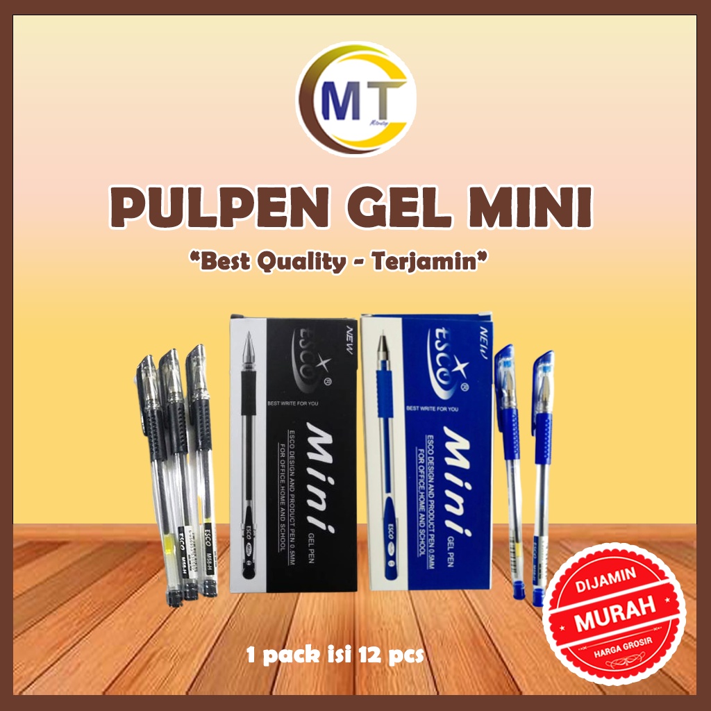 

Pulpen Gel Mini Esco 1 pack Pen Gel Tinta Hitam dan Biru